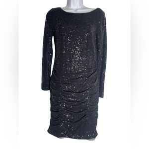 Aidan‎ Mattox dress size 8 black sequined cocktail party dress PERFECT 🖤🖤